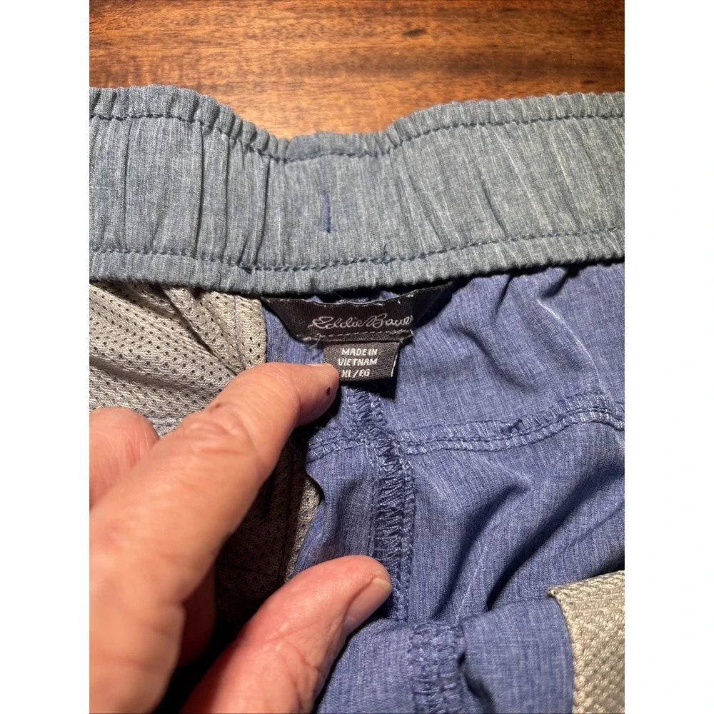Lot Of Two Men's Sz XL Eddie Bauer Swim Shorts Unlined‎ Blue And Gray